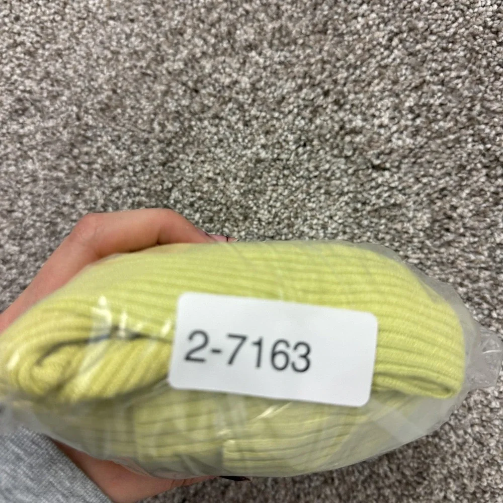 Babette Ballinger Cardigan Sweater Womens S Yellow Ribbed V Neck Button Knit
